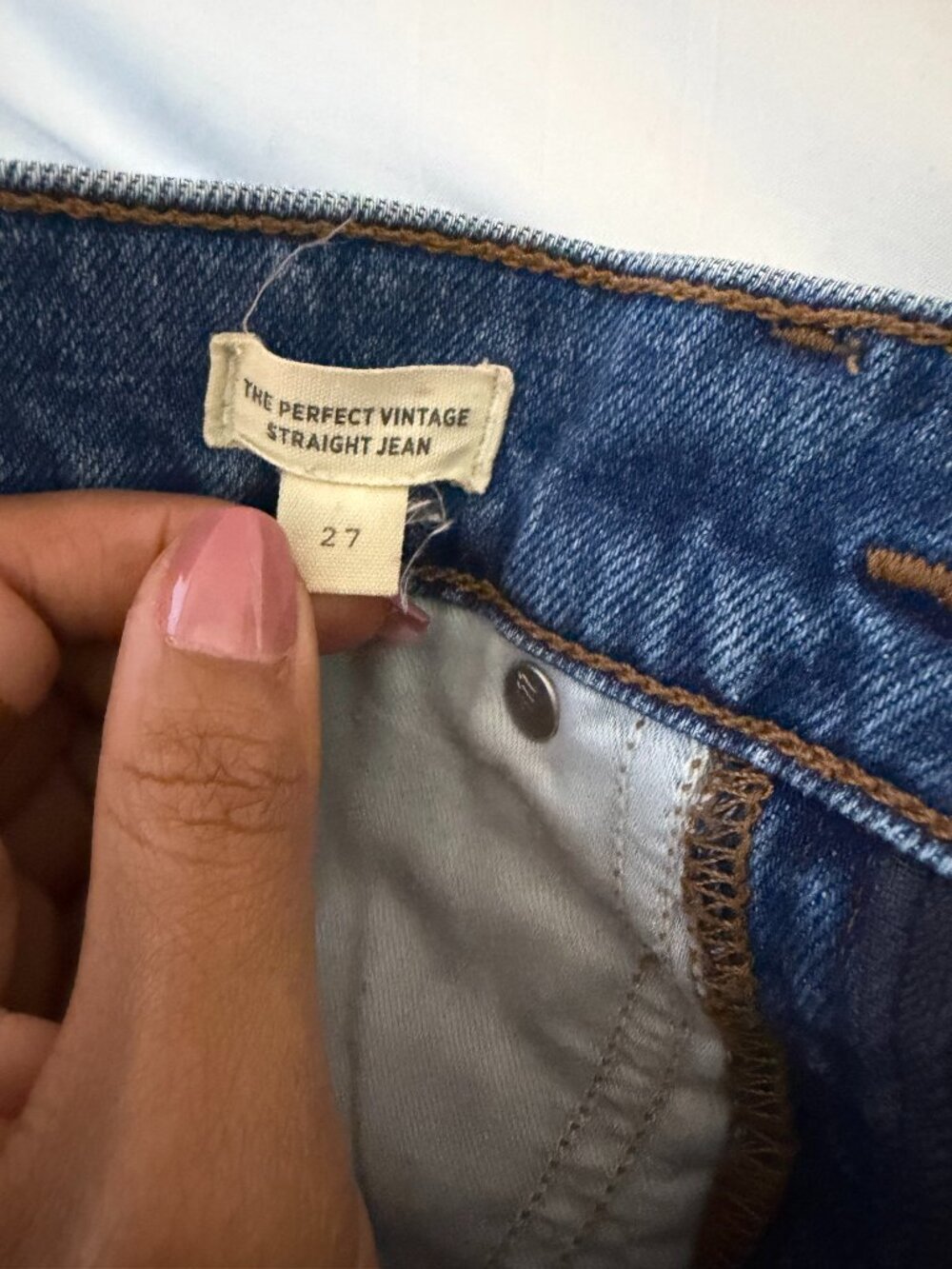 Madewell Perfect Vintage Straight Jean 27 Dark Denim Wash
